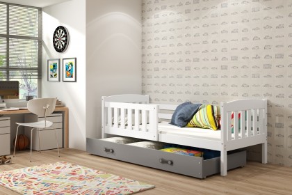 Lastevoodi Kacper voodikastiga 90x200, valge, Laste- ja noortevoodid, 90cm laiused, Lastemööbel ja sisustus
